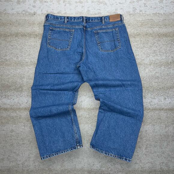 Schmidt Jeans Medium Wash Denim Baggy Wide Leg Work Wear - Picture 1 of 5